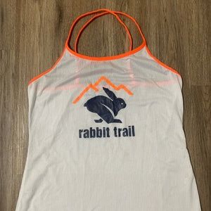 #seeyouinsquaw Criss Cross Rabbit Running Trail Mesh Tank sz Medium